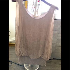 Light summer sleeveless silk blouse made in Italy